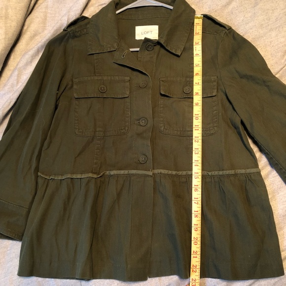 SOLD | LOFT Olive Green Peplum Hem Jacket - Picture 9 of 12